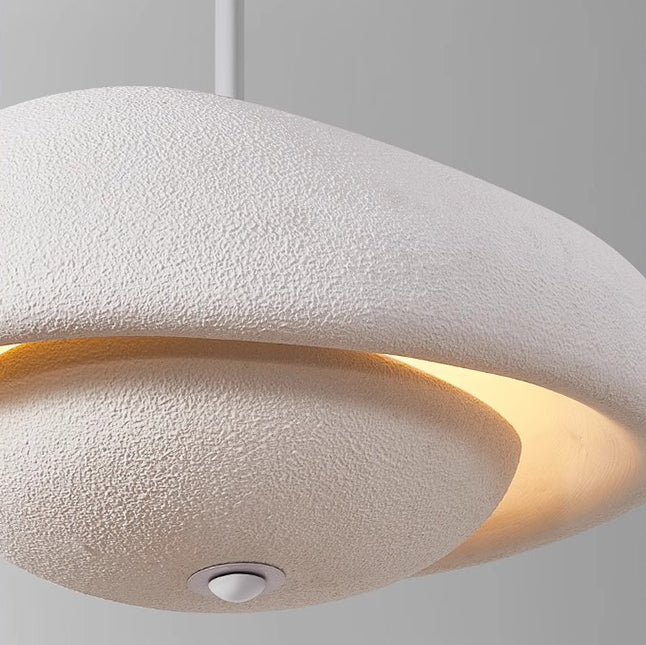 Irregular Round Traditional Japanese Resin 3-Light Chandelier for Home