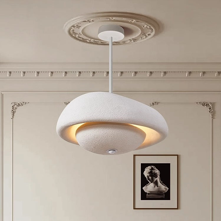 Irregular Round Traditional Japanese Resin 3-Light Chandelier for Home