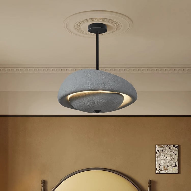 Irregular Round Traditional Japanese Resin 3-Light Chandelier for Home