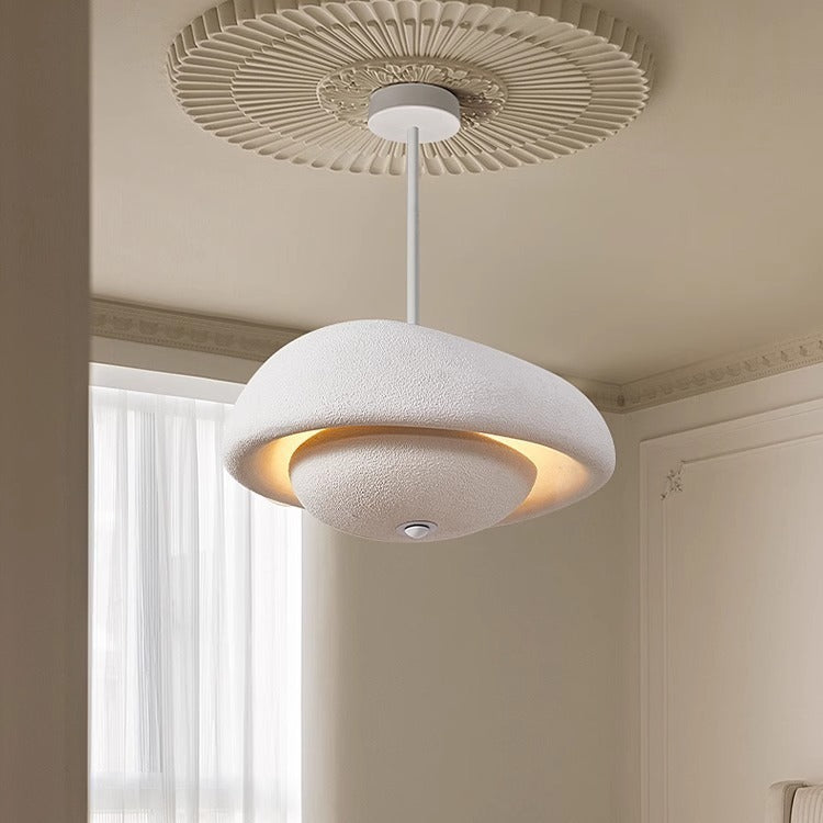Irregular Round Traditional Japanese Resin 3-Light Chandelier for Home