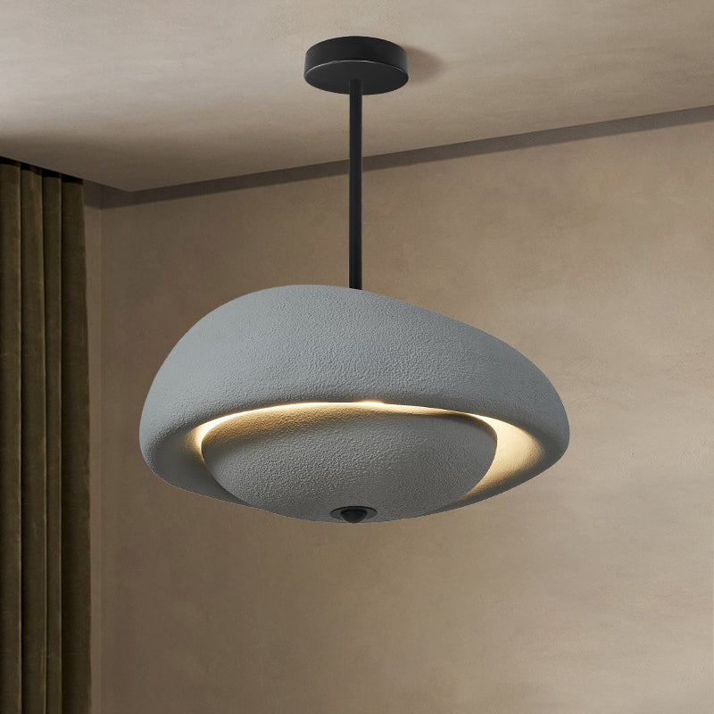 Irregular Round Traditional Japanese Resin 3-Light Chandelier for Home