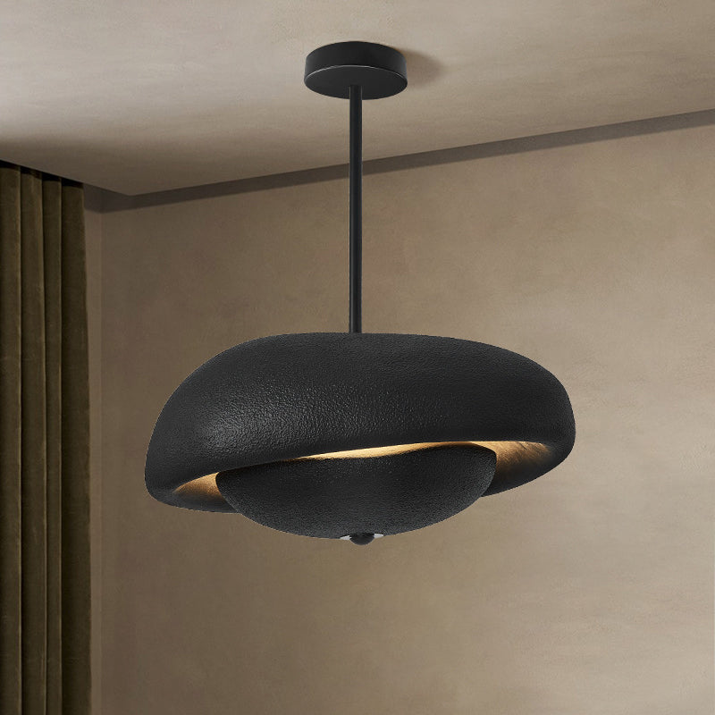 Irregular Round Traditional Japanese Resin 3-Light Chandelier for Home