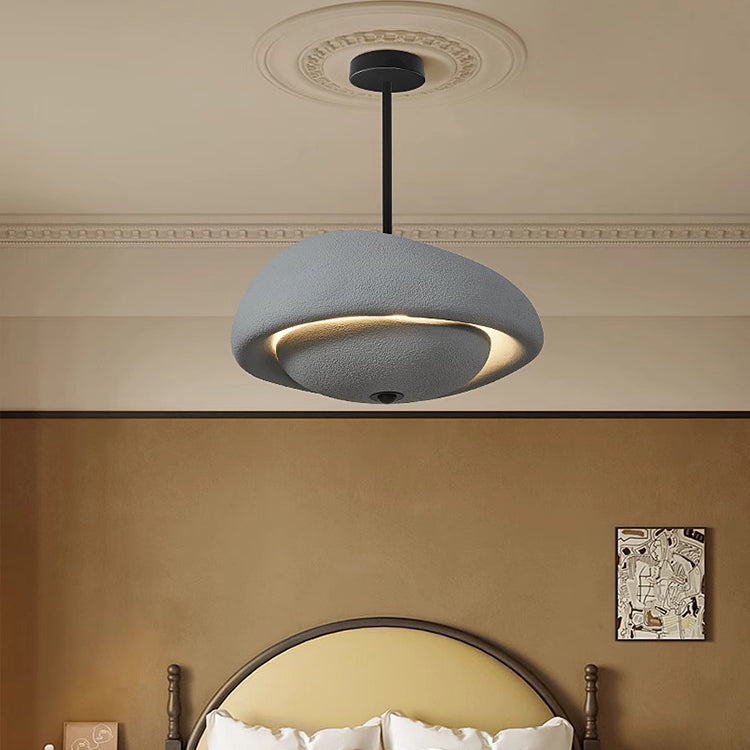 Irregular Round Traditional Japanese Resin 3-Light Chandelier for Home