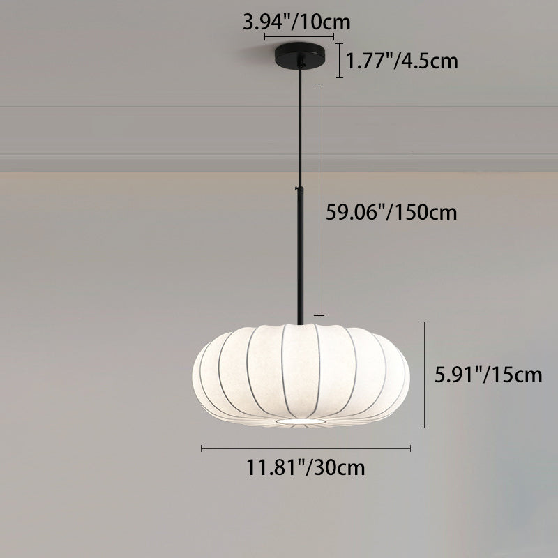 Elegant Faux Silk Pumpkin Stripe Chandelier for Bedroom & Living Room