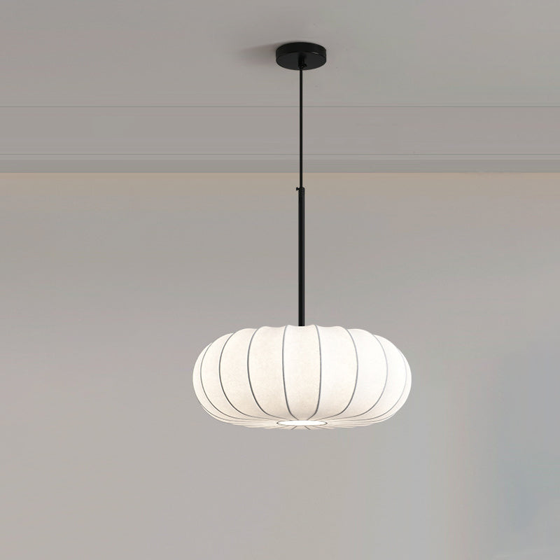 Elegant Faux Silk Pumpkin Stripe Chandelier for Bedroom & Living Room