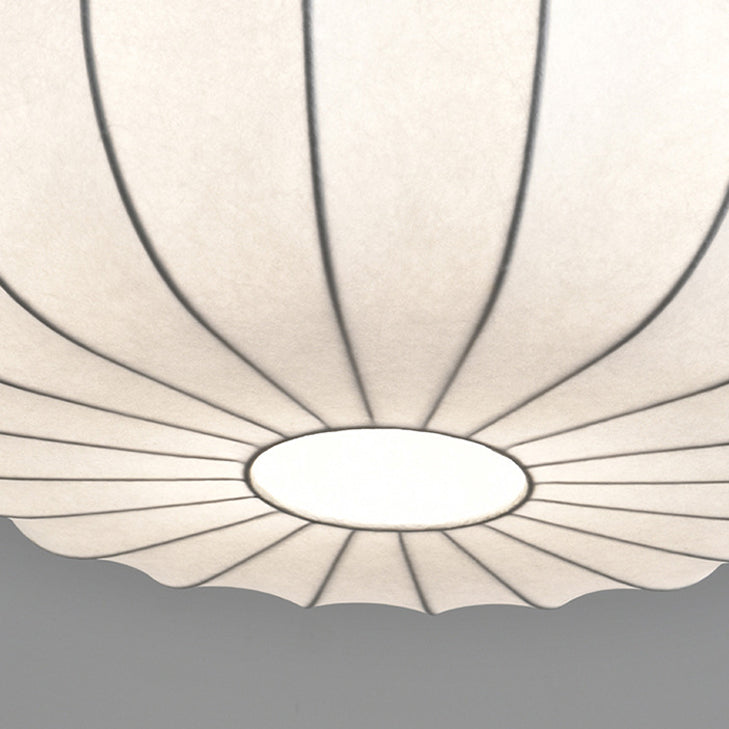 Elegant Faux Silk Pumpkin Stripe Chandelier for Bedroom & Living Room