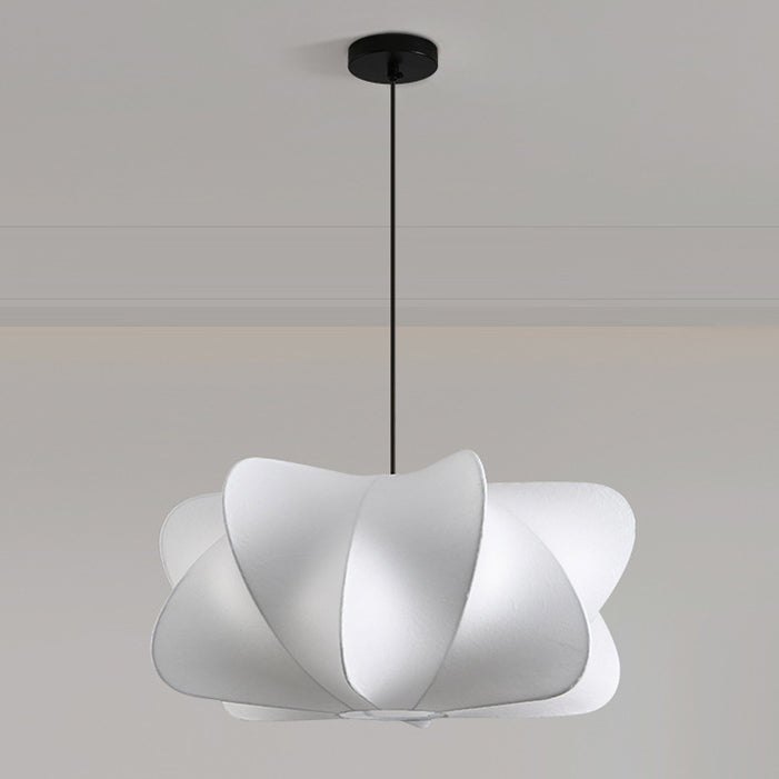 Elegant Faux Silk Japanese Iron Propeller Chandelier for Bedroom & Living Room