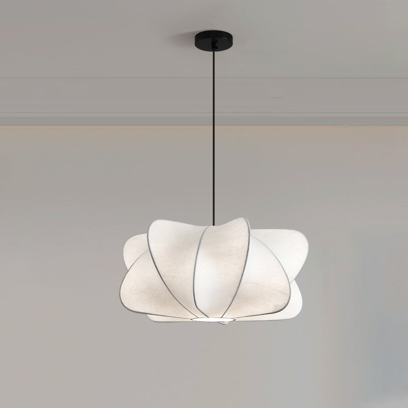 Elegant Faux Silk Japanese Iron Propeller Chandelier for Bedroom & Living Room