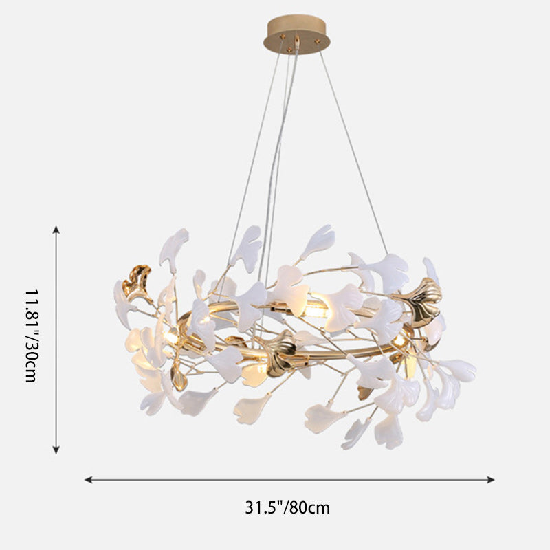Modern Acrylic Aluminum Ginkgo Leaf Chandelier for Bedroom - 10/12/15 Lights