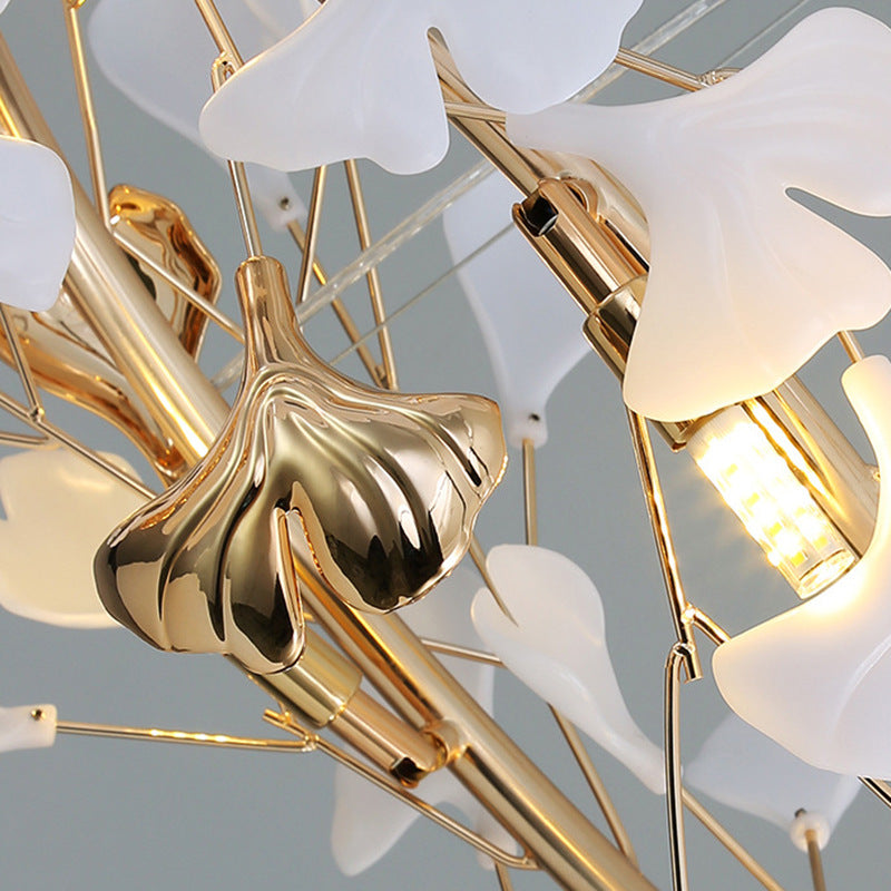 Modern Acrylic Aluminum Ginkgo Leaf Chandelier for Bedroom - 10/12/15 Lights