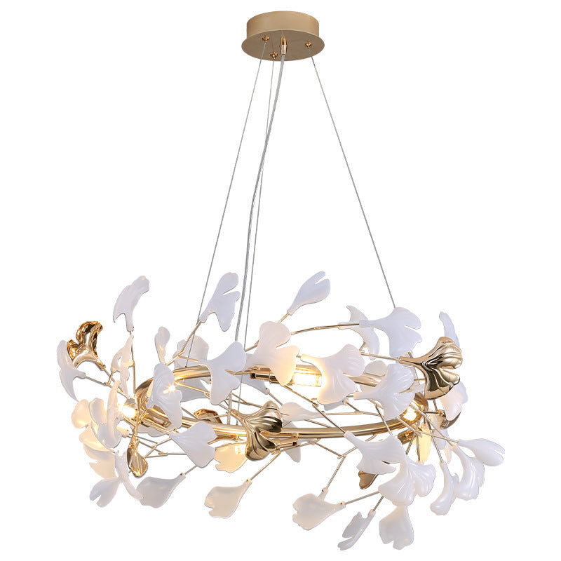 Modern Acrylic Aluminum Ginkgo Leaf Chandelier for Bedroom - 10/12/15 Lights