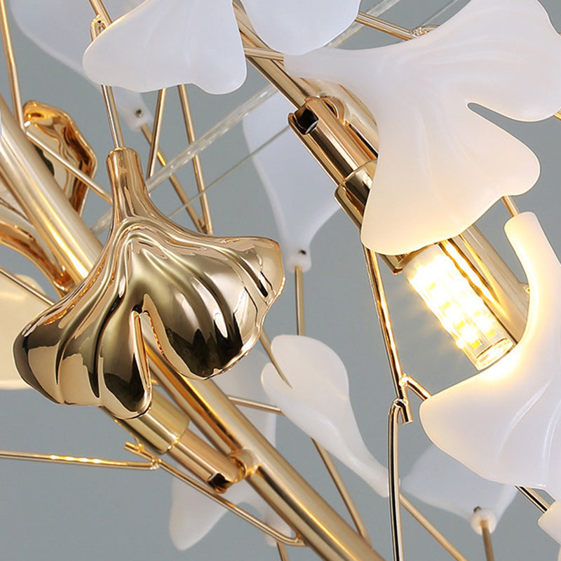 Modern Acrylic Aluminum Ginkgo Leaf Chandelier for Bedroom - 10/12/15 Lights