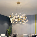 Modern Acrylic Aluminum Ginkgo Leaf Chandelier for Bedroom - 10/12/15 Lights