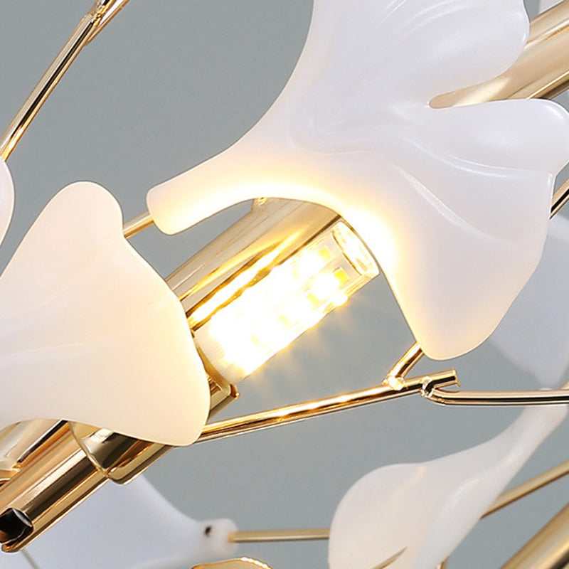 Modern Acrylic Aluminum Ginkgo Leaf Chandelier for Bedroom - 10/12/15 Lights