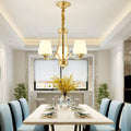Vintage Glass Brass Chandelier in Branching Cylinder Style for Living Room