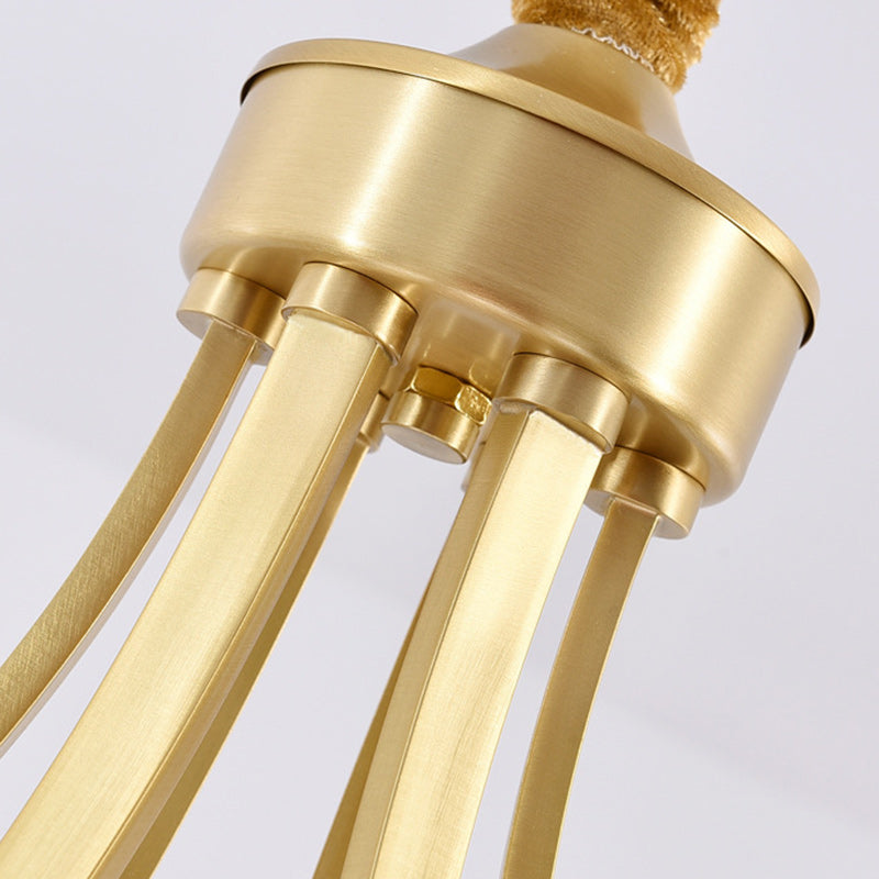 Vintage Glass Brass Chandelier in Branching Cylinder Style for Living Room
