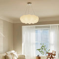 Modern White PE Iron Cloud-Shaped LED Chandelier for Living Room Decor