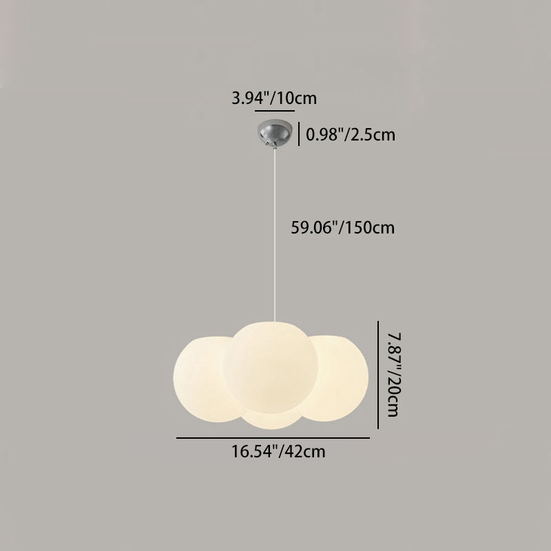 Contemporary White PVC & Metal LED Balloon Bubble Chandelier for Living Room