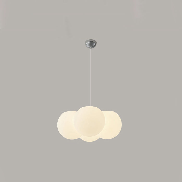 Contemporary White PVC & Metal LED Balloon Bubble Chandelier for Living Room