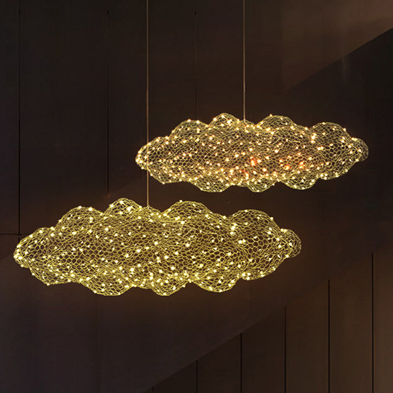 Nordic Gray Iron LED Chandelier Star Design for Modern Dining Room