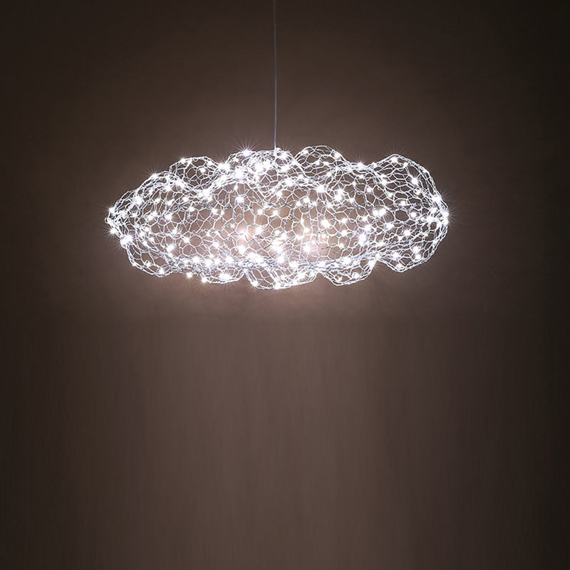 Nordic Gray Iron LED Chandelier Star Design for Modern Dining Room