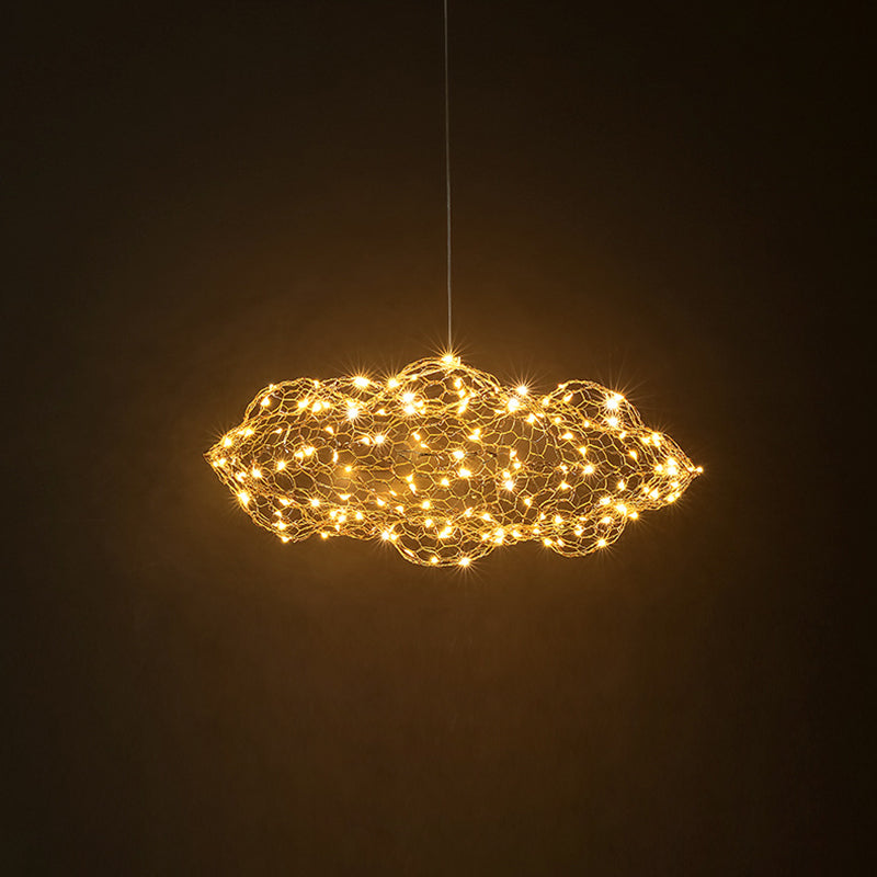 Nordic Gray Iron LED Chandelier Star Design for Modern Dining Room