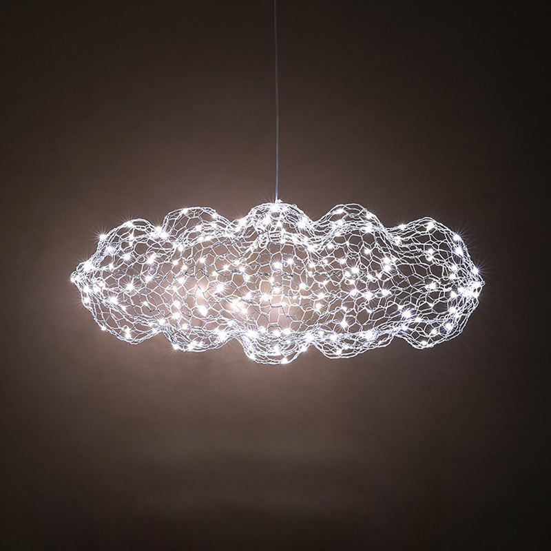 Nordic Gray Iron LED Chandelier Star Design for Modern Dining Room