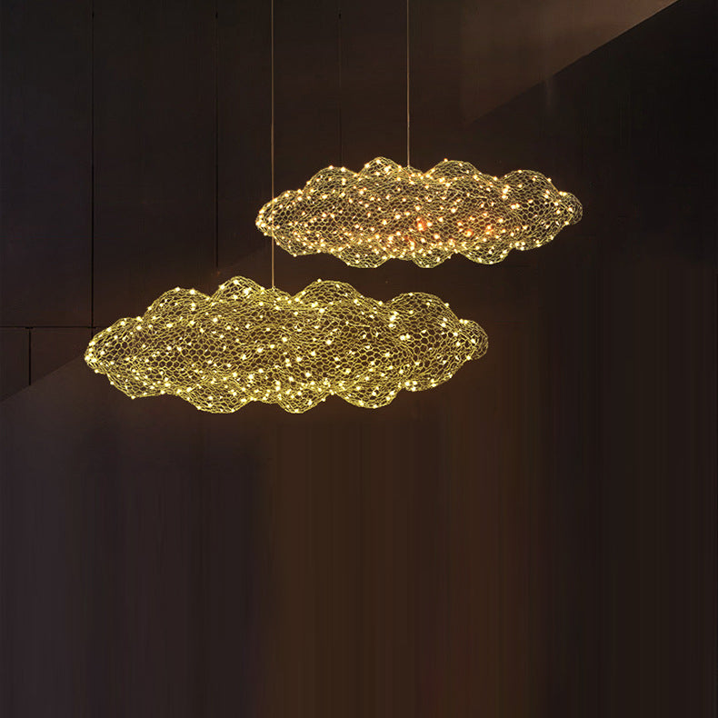 Nordic Gray Iron LED Chandelier Star Design for Modern Dining Room