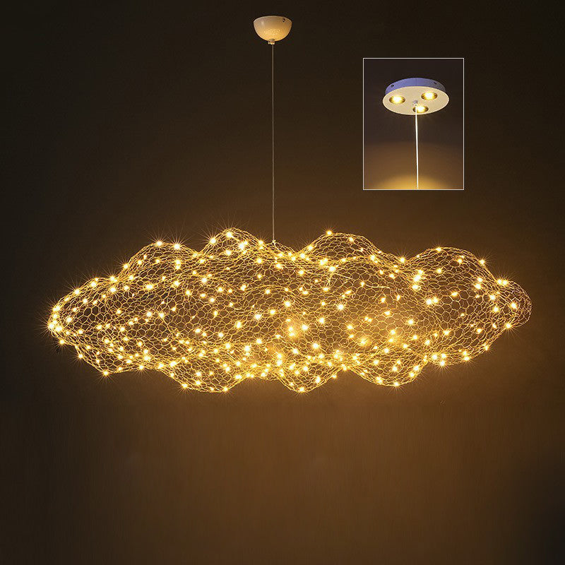 Nordic Gray Iron LED Chandelier Star Design for Modern Dining Room