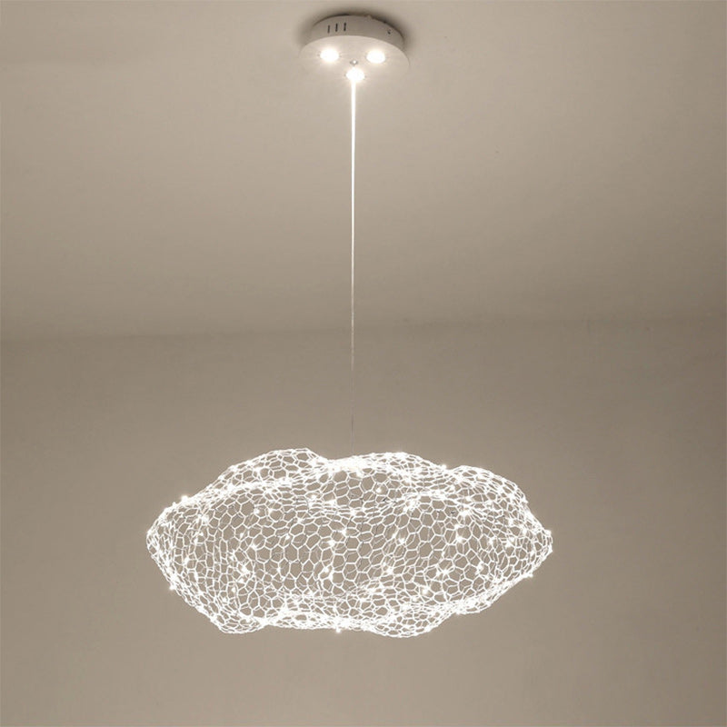 Nordic Gray Iron LED Chandelier Star Design for Modern Dining Room