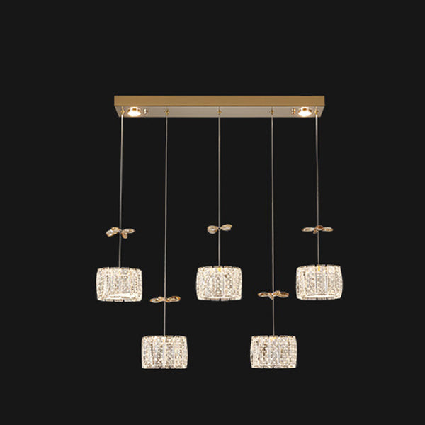 Modern Crystal & Stainless Steel Raindrop LED Chandelier for Dining & Living Room