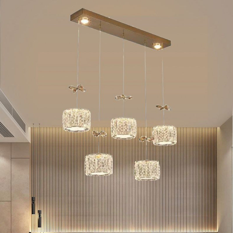 Modern Crystal & Stainless Steel Raindrop LED Chandelier for Dining & Living Room
