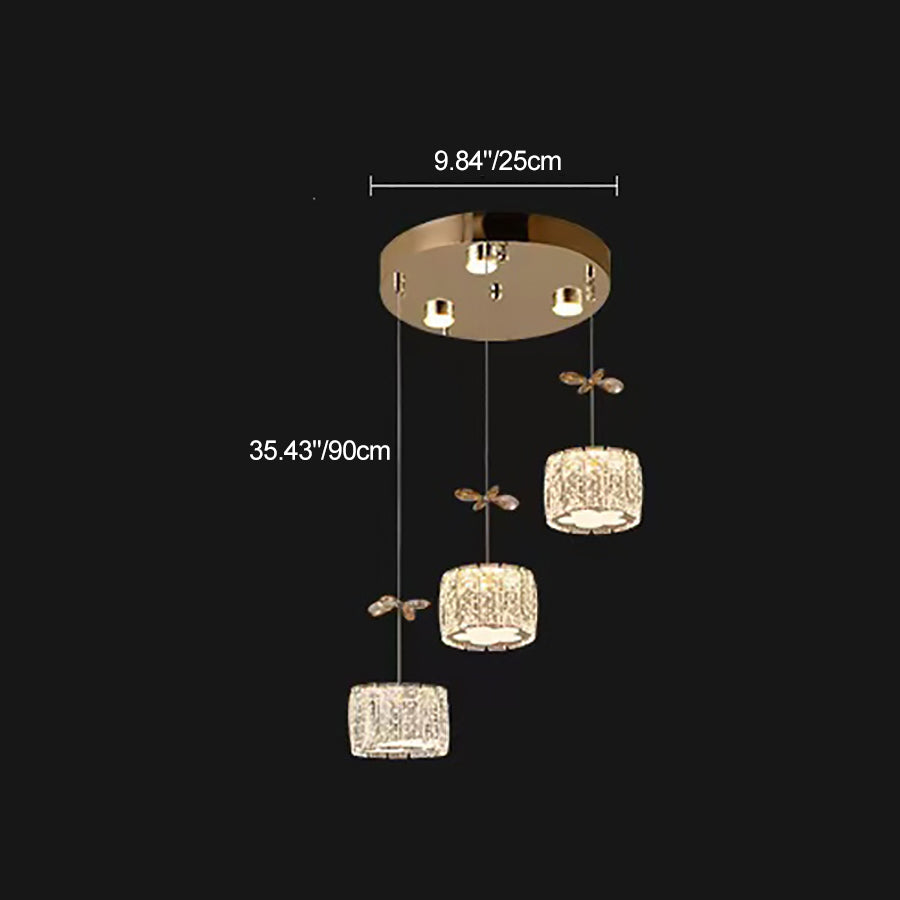 Modern Crystal & Stainless Steel Raindrop LED Chandelier for Dining & Living Room