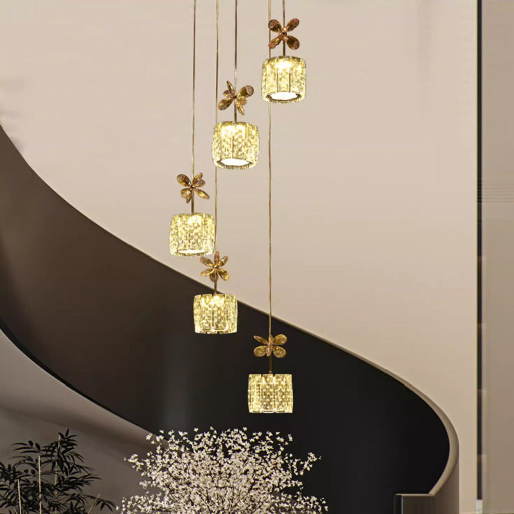 Modern Crystal & Stainless Steel Raindrop LED Chandelier for Dining & Living Room