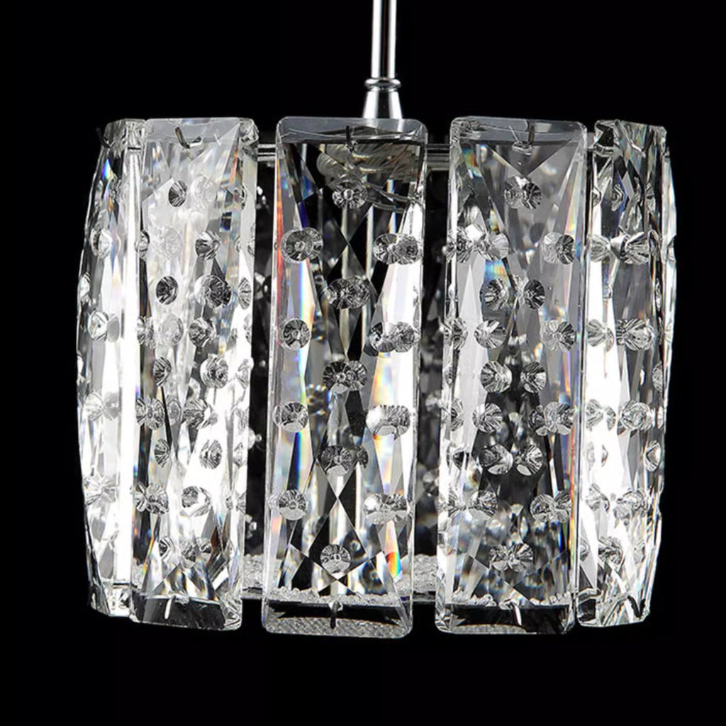 Modern Crystal & Stainless Steel Raindrop LED Chandelier for Dining & Living Room