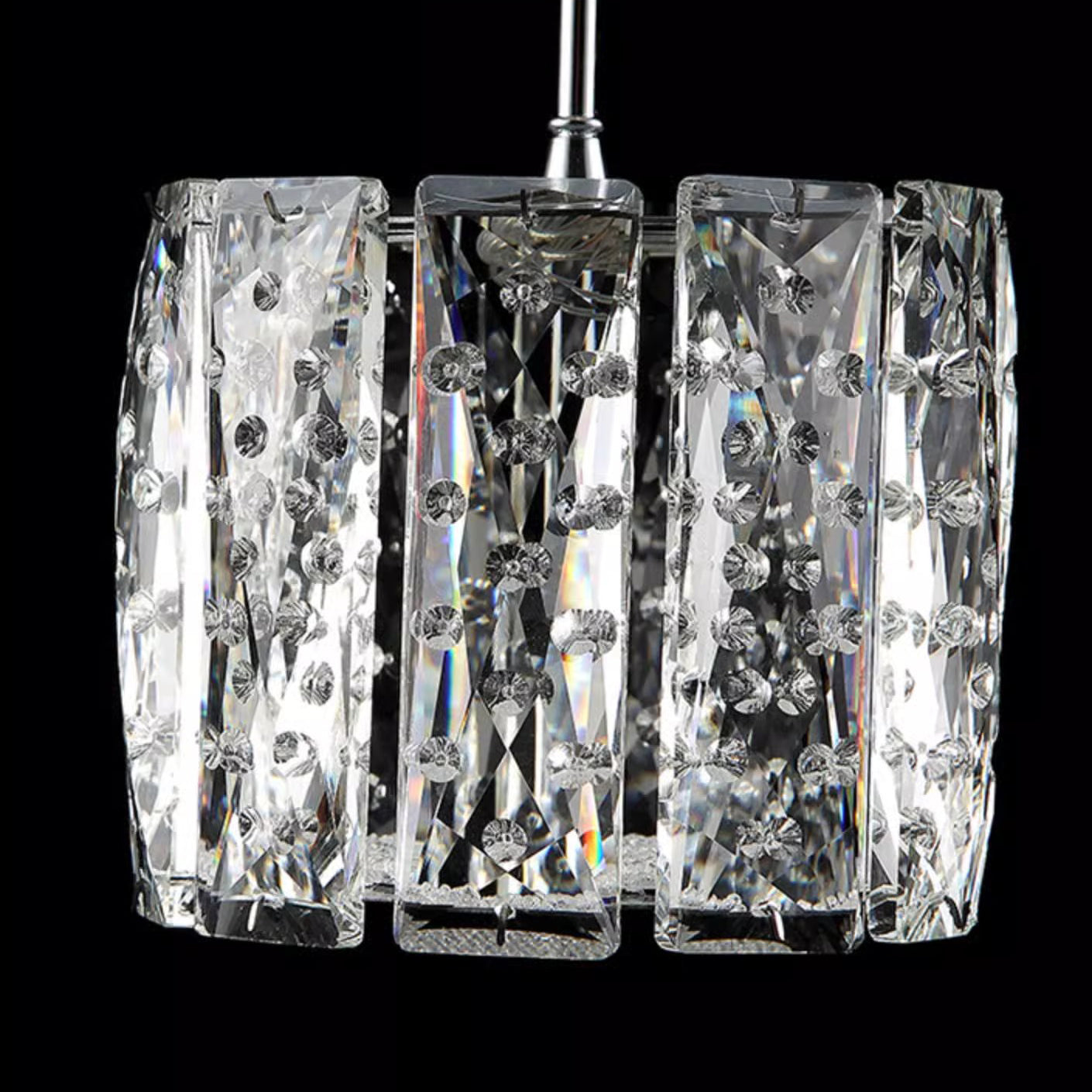 Modern Crystal & Stainless Steel Raindrop LED Chandelier for Dining & Living Room