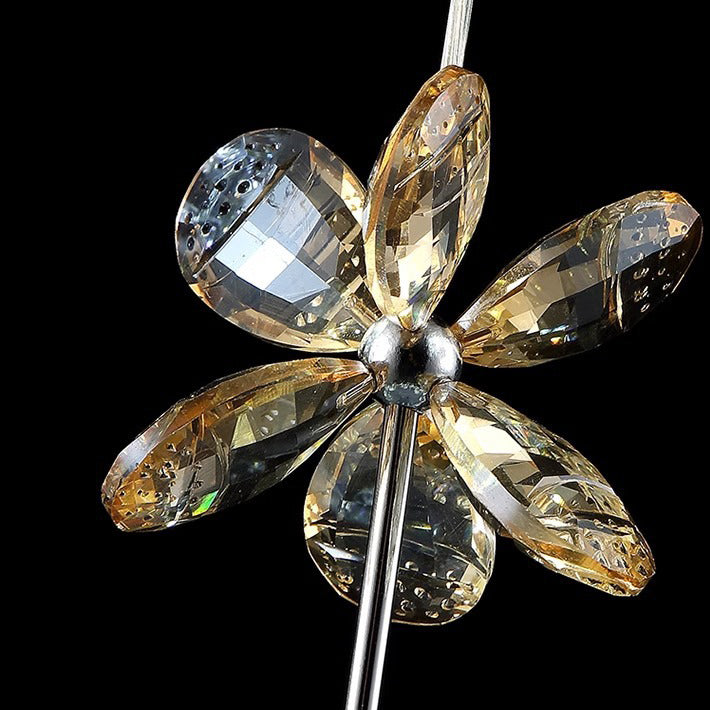 Modern Crystal & Stainless Steel Raindrop LED Chandelier for Dining & Living Room