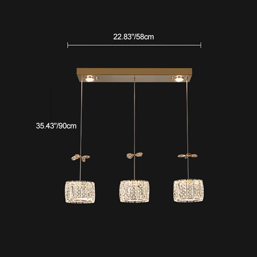 Modern Crystal & Stainless Steel Raindrop LED Chandelier for Dining & Living Room