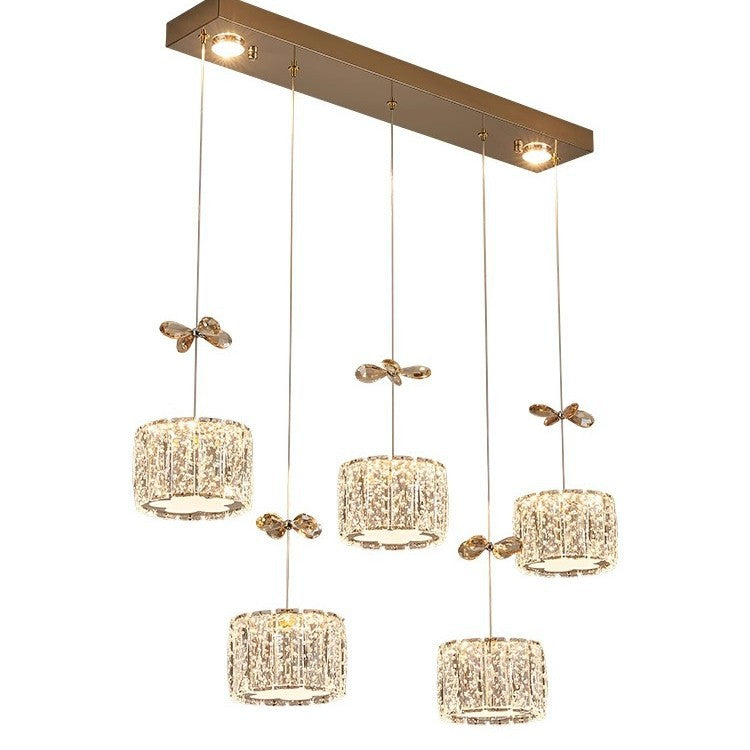 Modern Crystal & Stainless Steel Raindrop LED Chandelier for Dining & Living Room