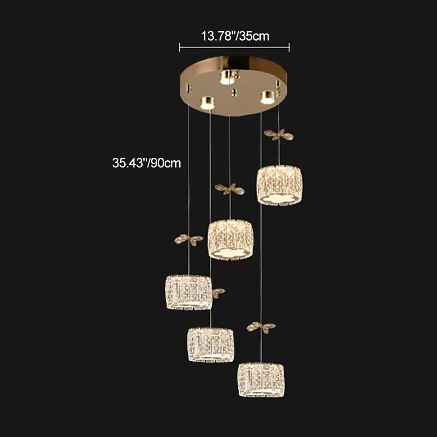 Modern Crystal & Stainless Steel Raindrop LED Chandelier for Dining & Living Room