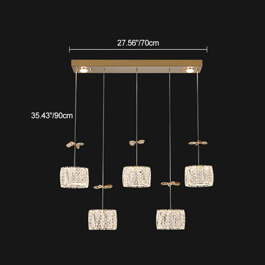 Modern Crystal & Stainless Steel Raindrop LED Chandelier for Dining & Living Room