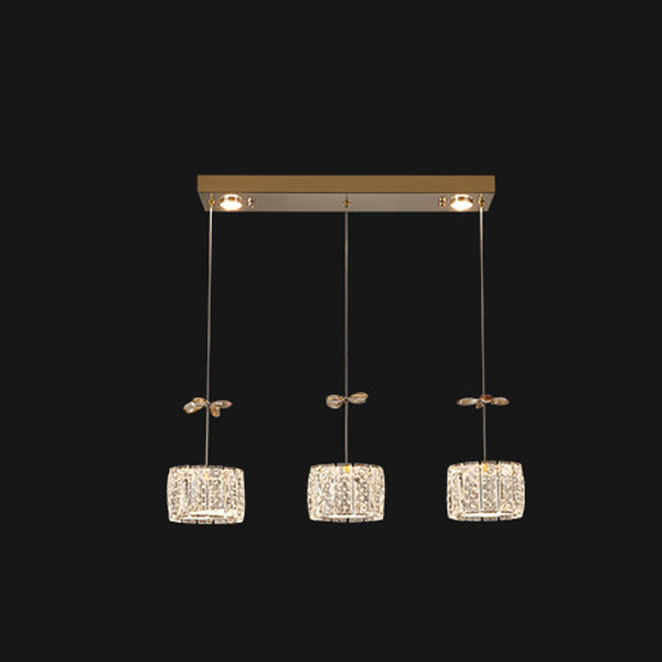 Modern Crystal & Stainless Steel Raindrop LED Chandelier for Dining & Living Room