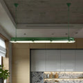 Industrial Black Iron Rectangular LED Chandelier for Dining Room