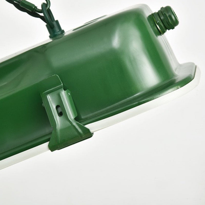 Industrial Black Iron Rectangular LED Chandelier for Dining Room