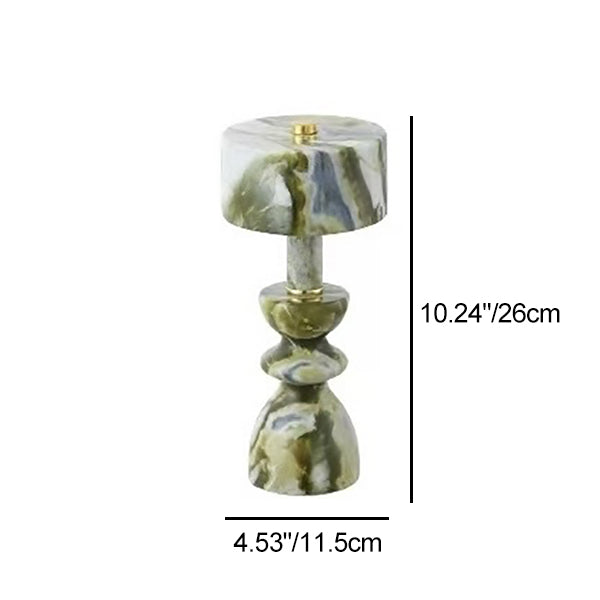 Stylish White Marble and Aluminum LED Table Lamp for Modern Living Room