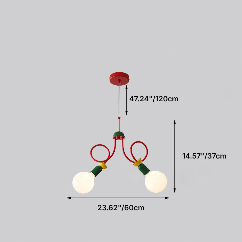 Scandinavian Black Orb Glass Chandelier, 2/3/5 Lights for Bedroom