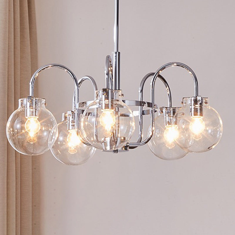 Antique Brass & Glass 4/5 Light Chandelier for Vintage Bedroom Decor