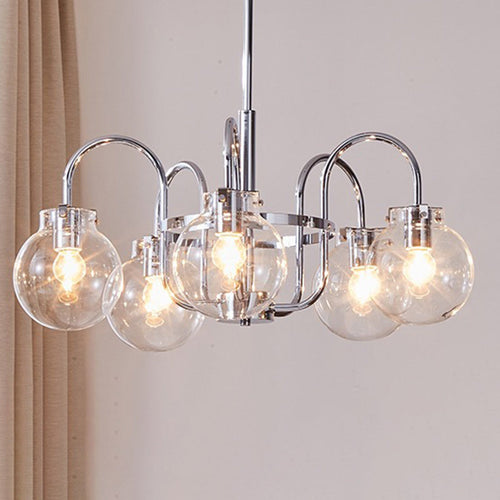 Antique Brass & Glass 4/5 Light Chandelier for Vintage Bedroom Decor