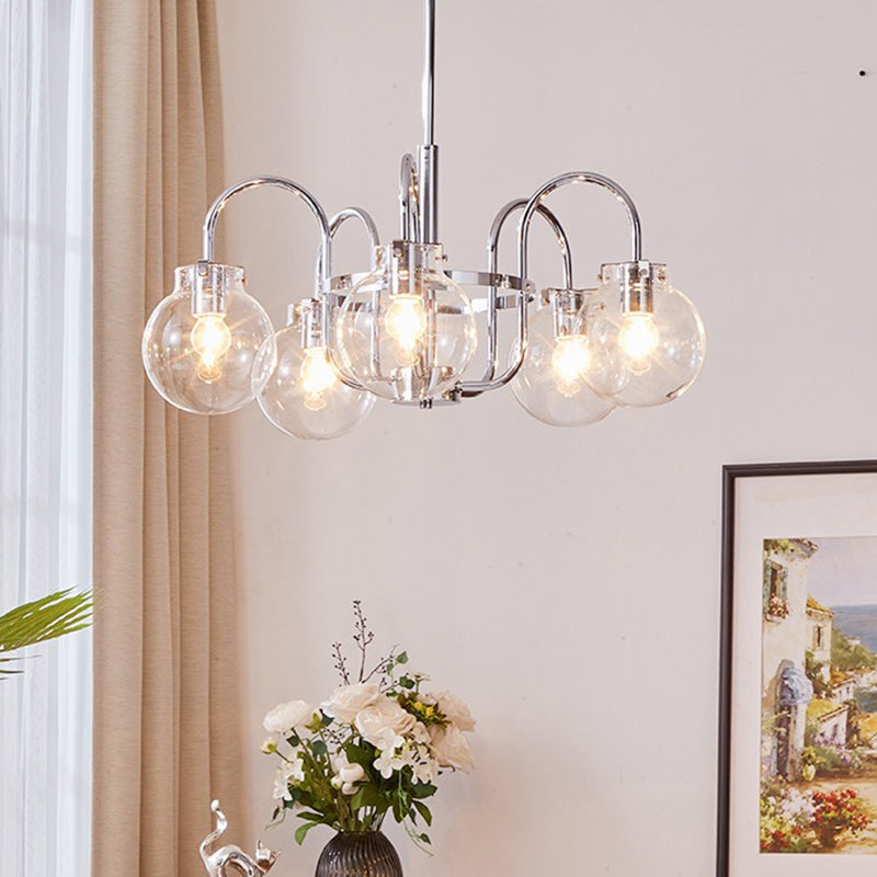 Antique Brass & Glass 4/5 Light Chandelier for Vintage Bedroom Decor