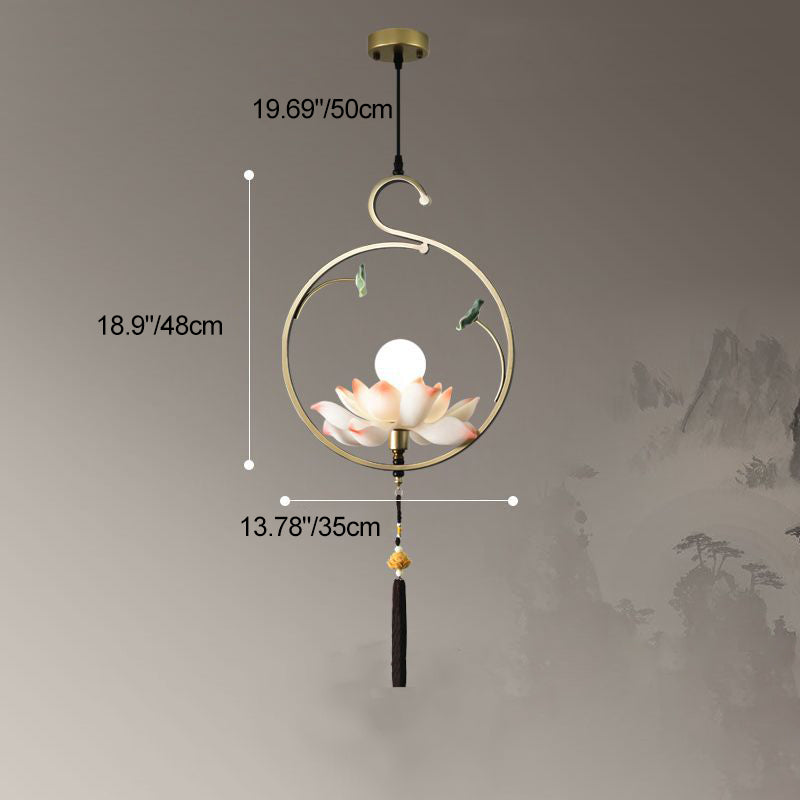 Elegant Lotus-Shaped Iron and Acrylic Chandelier for Bedroom Lighting
